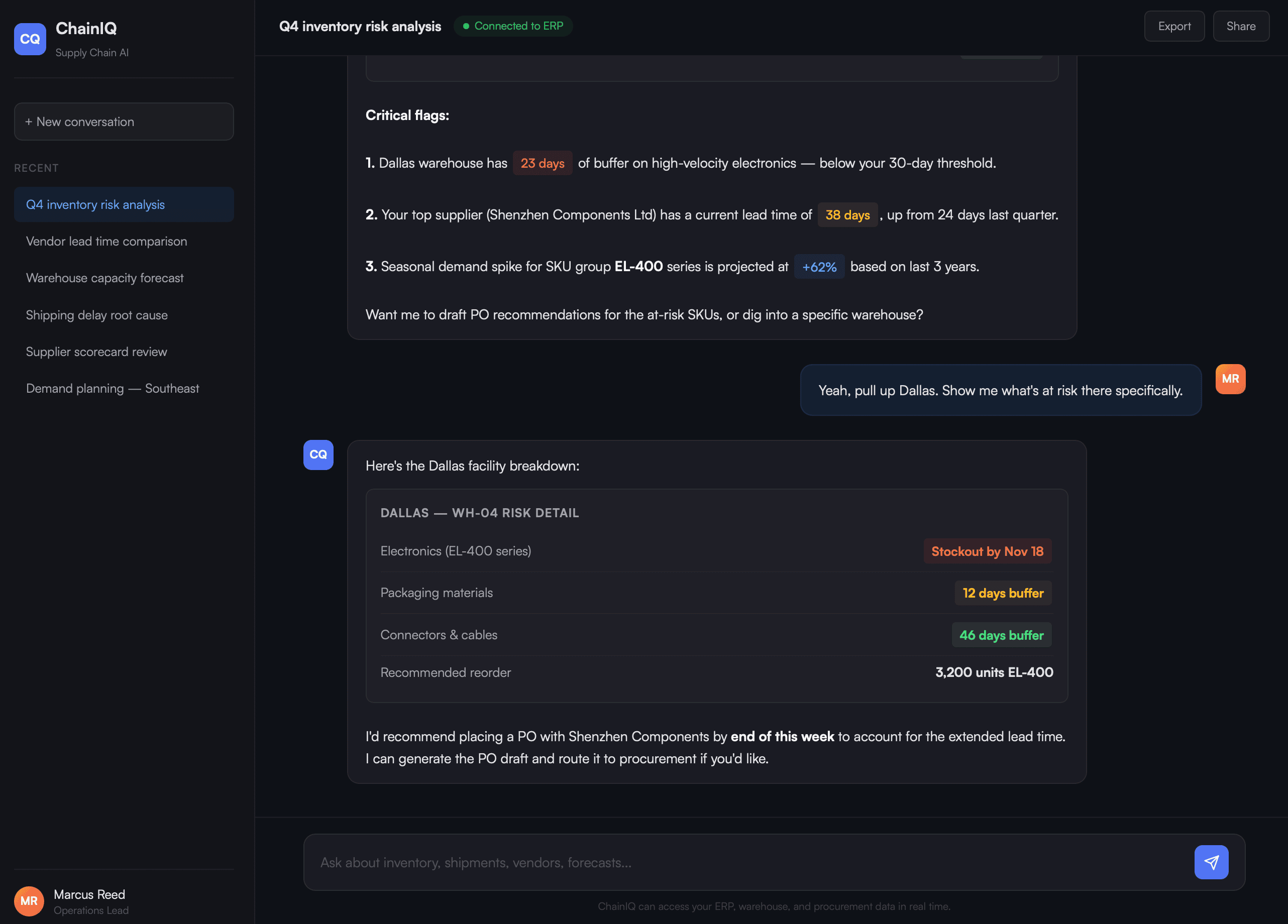 Supply Chain Chatbot